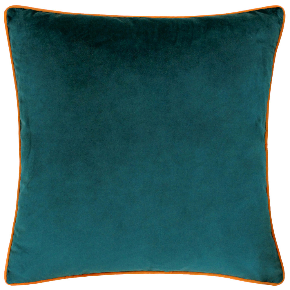 Paoletti Meridian Teal Tiger Velvet Cushion Image 1