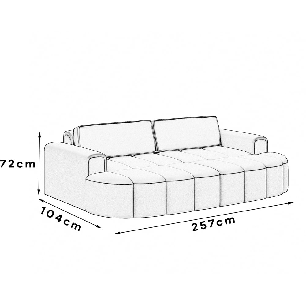 DS Living Rupert 4 Seater Grey Fabric Modular Sofa Image 6