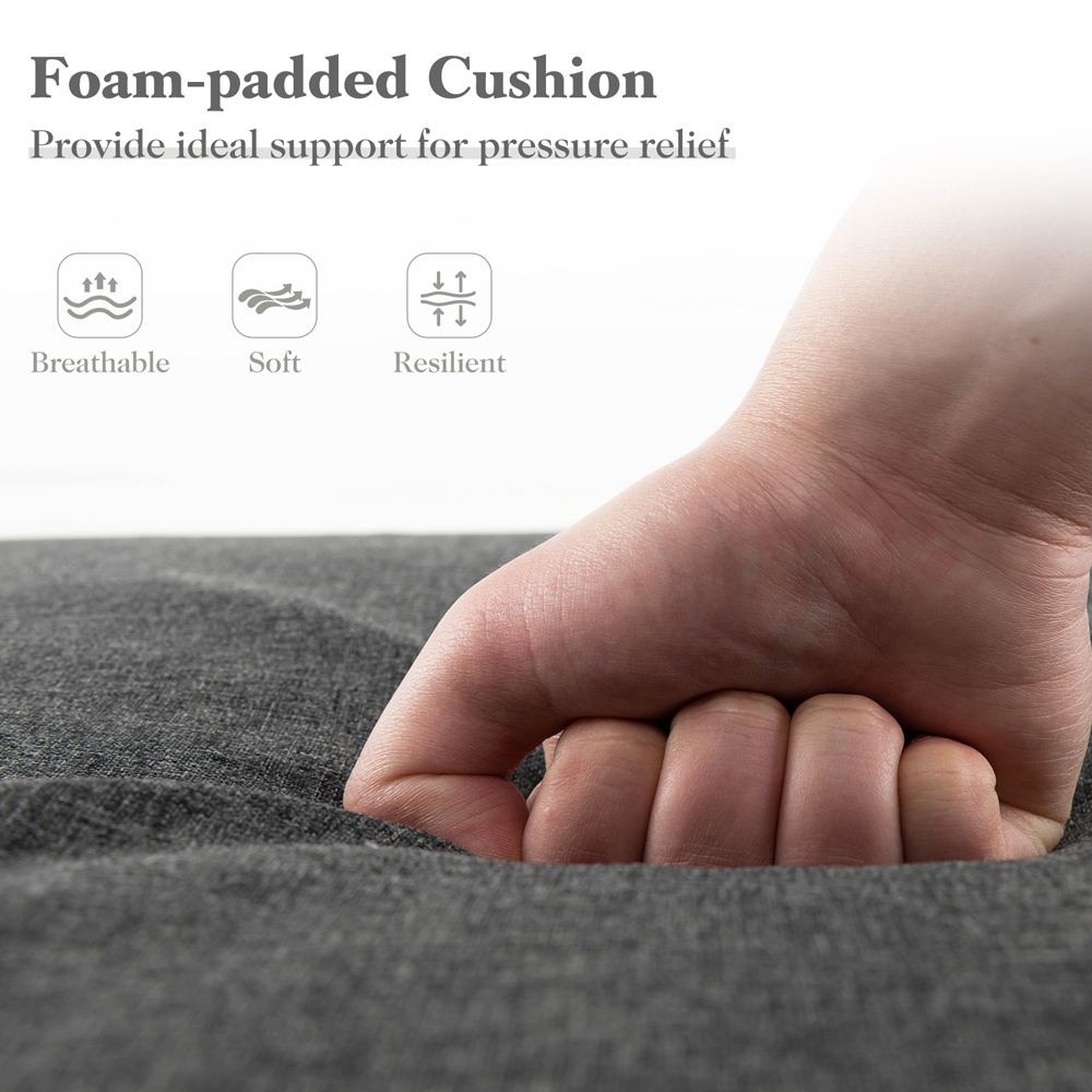 Costway Dark Grey Folding Outdoor Chaise Lounge Image 3