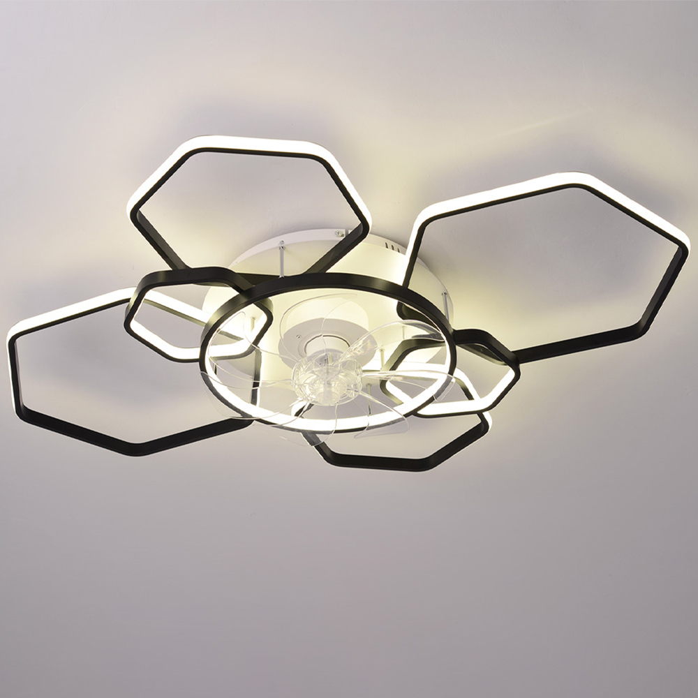 Living and Home Geometrical LED Ceiling Fan Light 40 inch Image 7