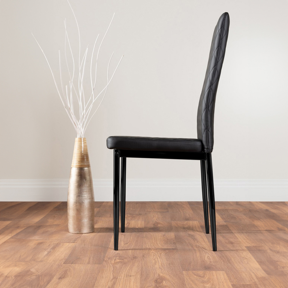 Furniturebox Fira Valera Wood Effect 6 Seater Round Dining Set Brown and Black Image 4