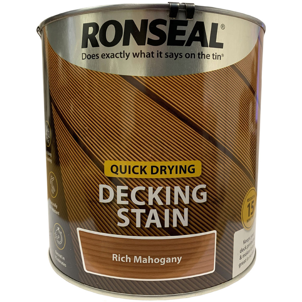 Ronseal Quick Drying Rich Mahogany Decking Stain 2.5L Image 2