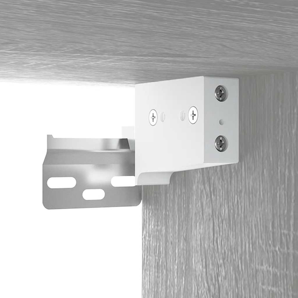 vidaXL 6 Shelf Grey Sonoma Wall Mounted LED Mirror Cabinet Image 7