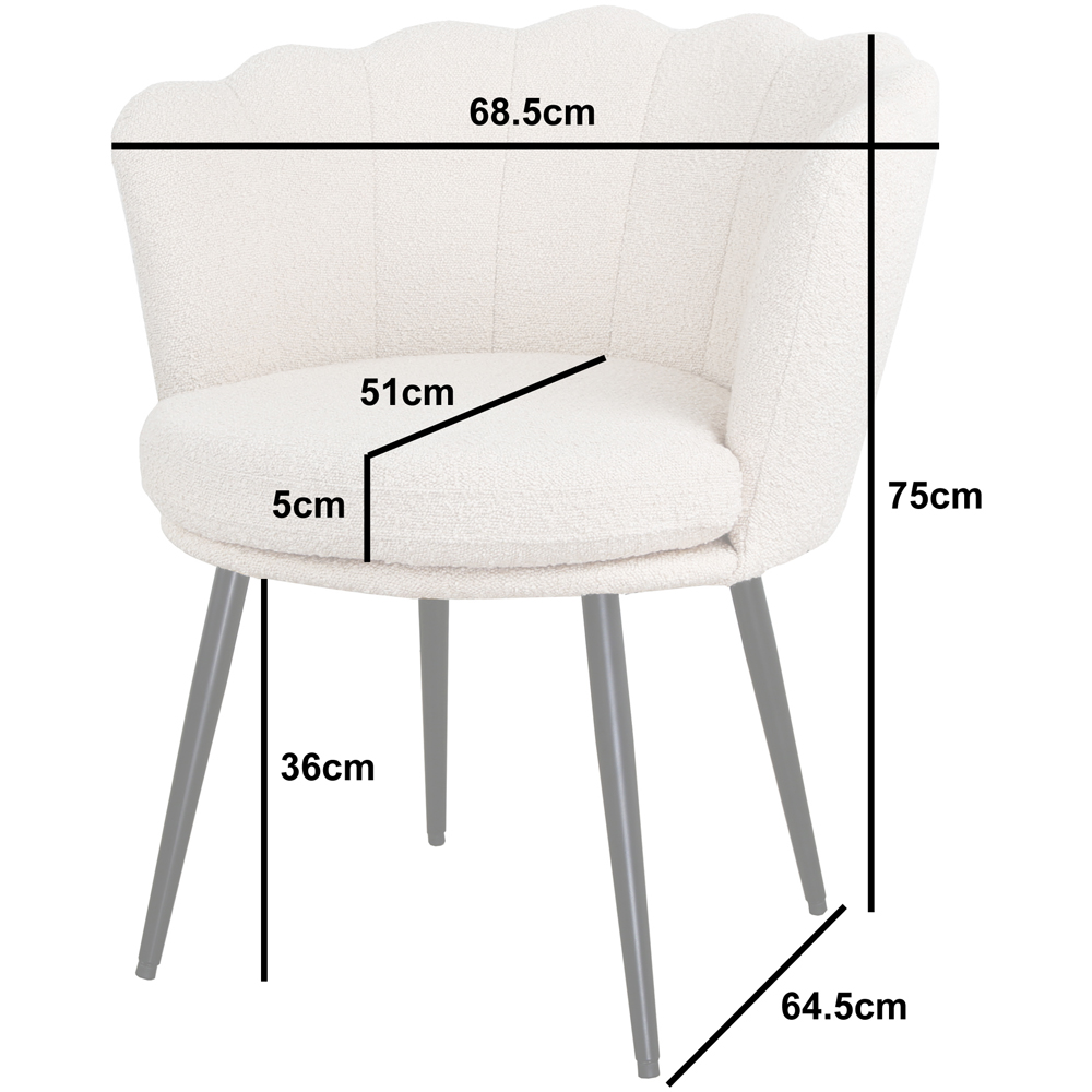 Flora Cream Boucle Accent Chair with Black Legs Image 7