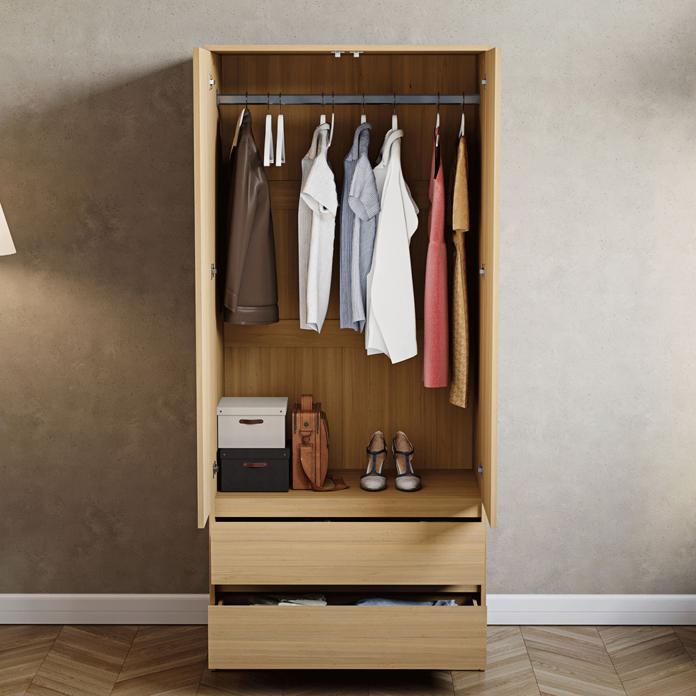 VIDA DESIGNS Denver 2 Door 2 Drawer Pine Wardrobe Image 3