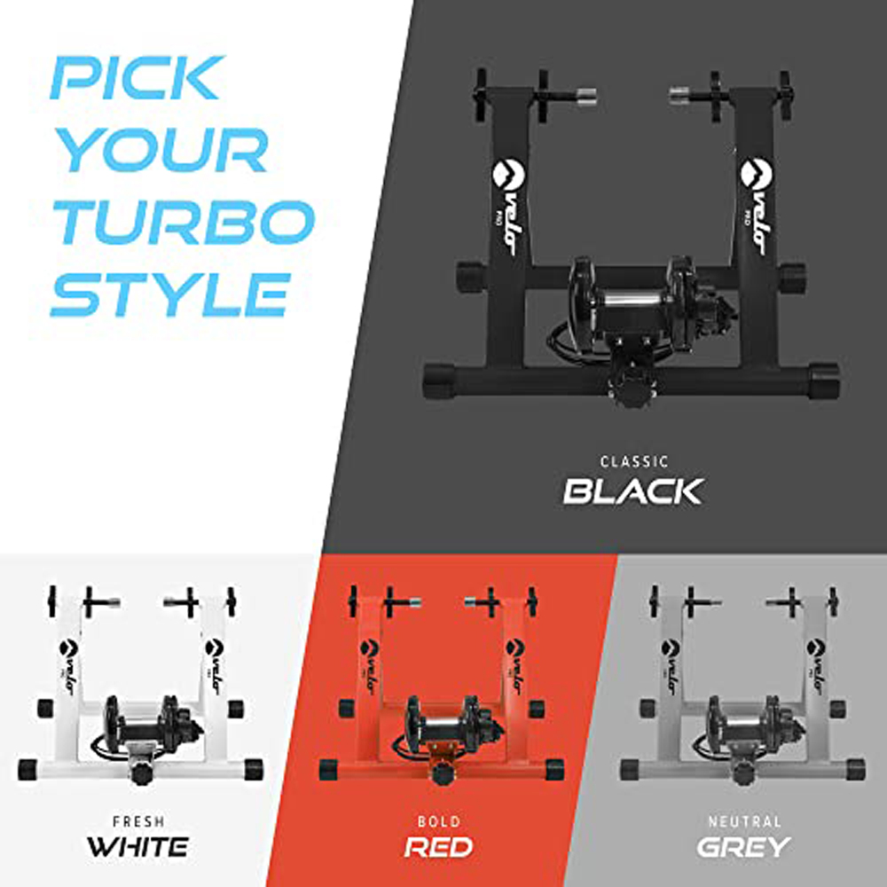 MonsterShop Black Turbo Trainer Variable Resistance Magnetic Indoor Bike with Mat Image 2