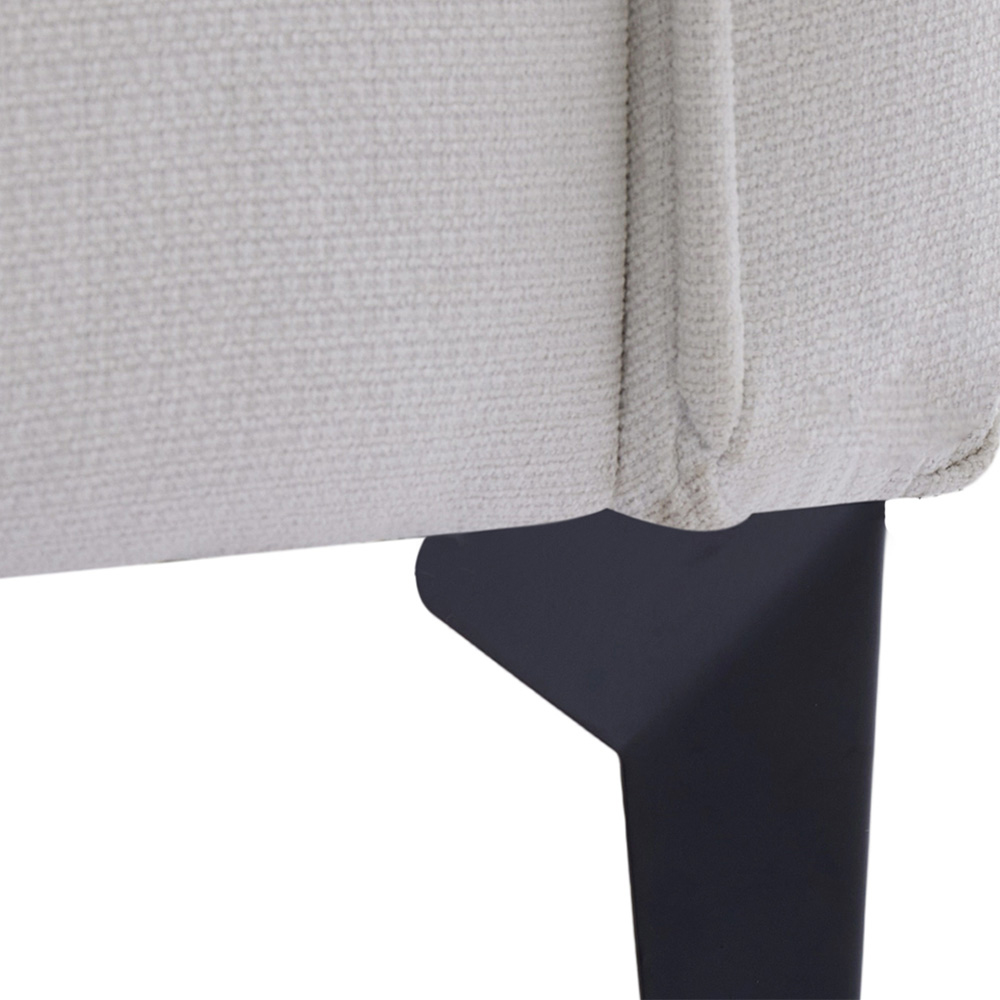 Living and Home Beige White Linen Sofa Chair Image 3