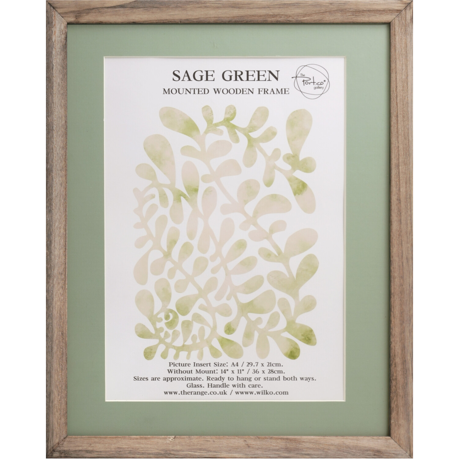 Sage Green Mounted Wooden Photo Frame Green A4 Image 1