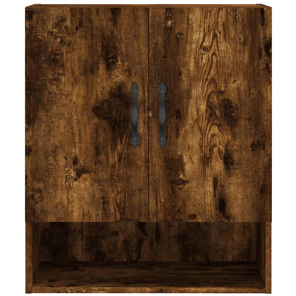 vidaXL 2 Door Single Shelf Smoked Oak Wall Cabinet Image 5
