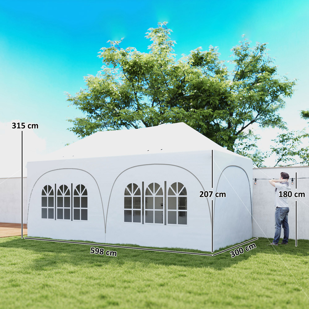Outsunny 3 x 6m White Pop Up Gazebo with Detachable Sidewalls Image 9