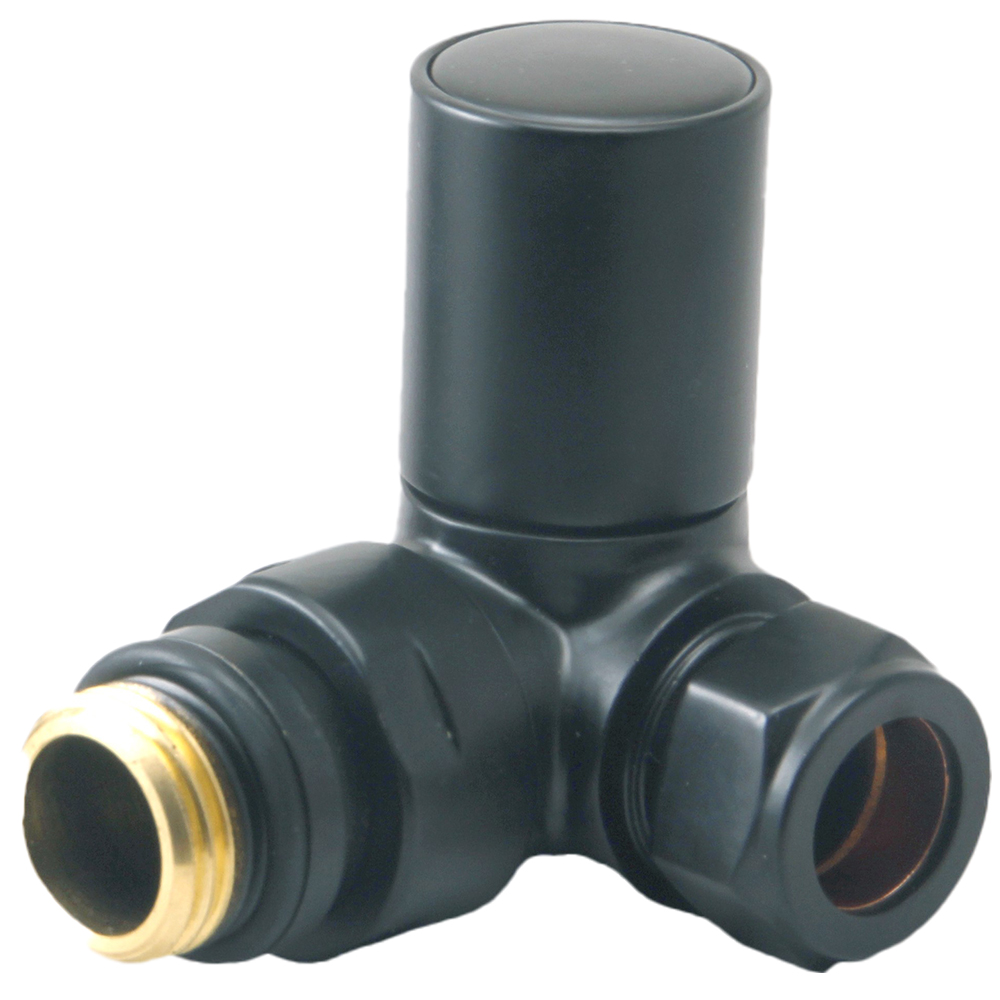 Towelrads Black Round Corner Valve 15mm x 1/2inch 2 Pack Image 3