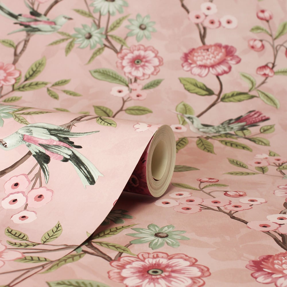 Fine Decor Eleanor Floral Pink Wallpaper Image 2