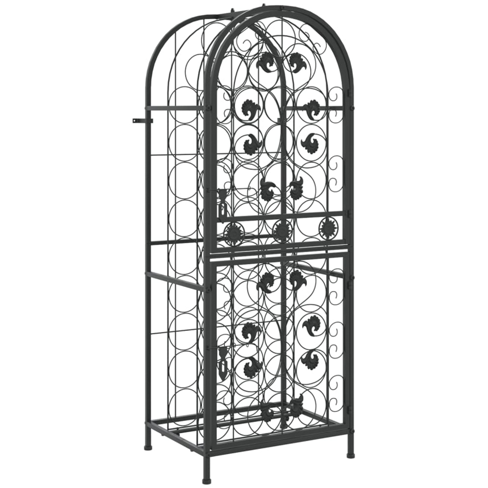 vidaXL 41 Bottle Black Lockable Freestanding Wine Rack Image 1