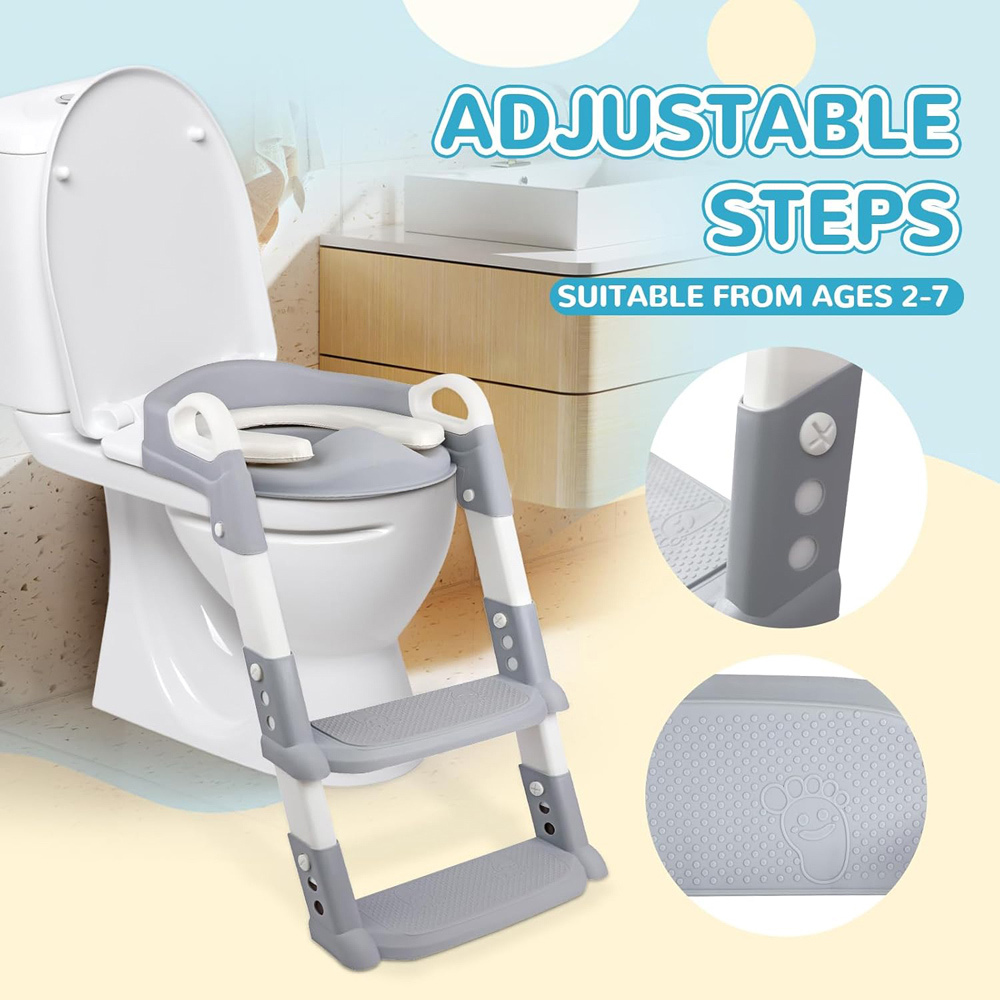 Alivio 2-in-1 Kids Potty Training Seat with Adjustable Ladder Image 8