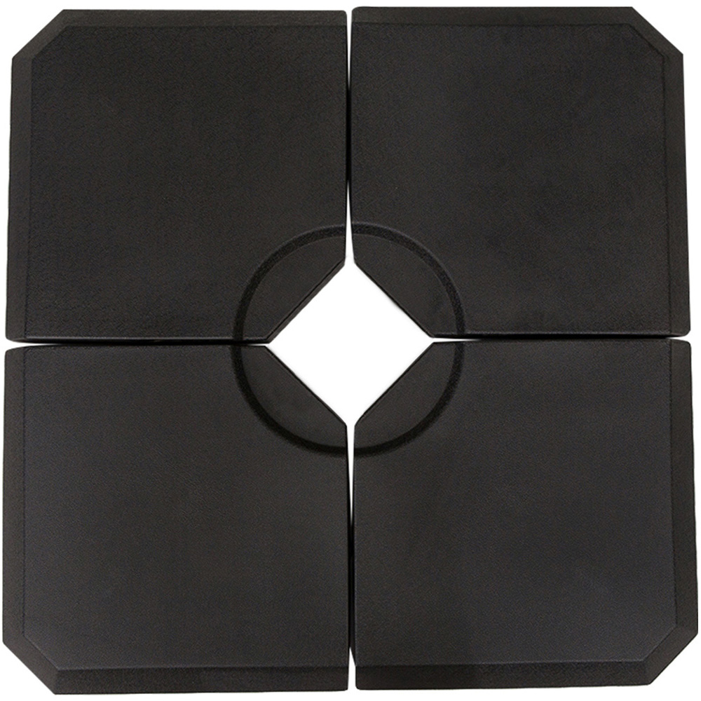 Outsunny Black Polyethylene Fillable Parasol Base 4 Piece Image 1