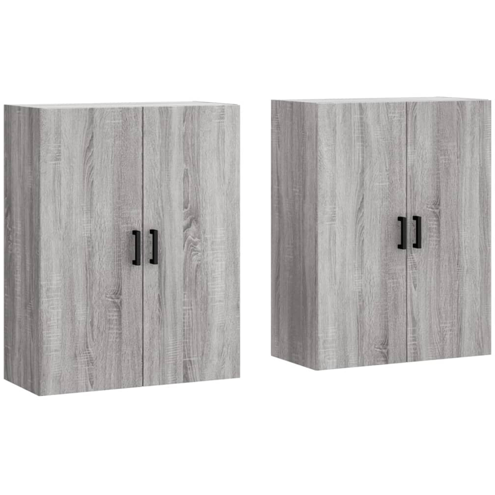 vidaXL 2 Door Grey Sonoma Wall Mounted Cabinet 2 Pack Image 2