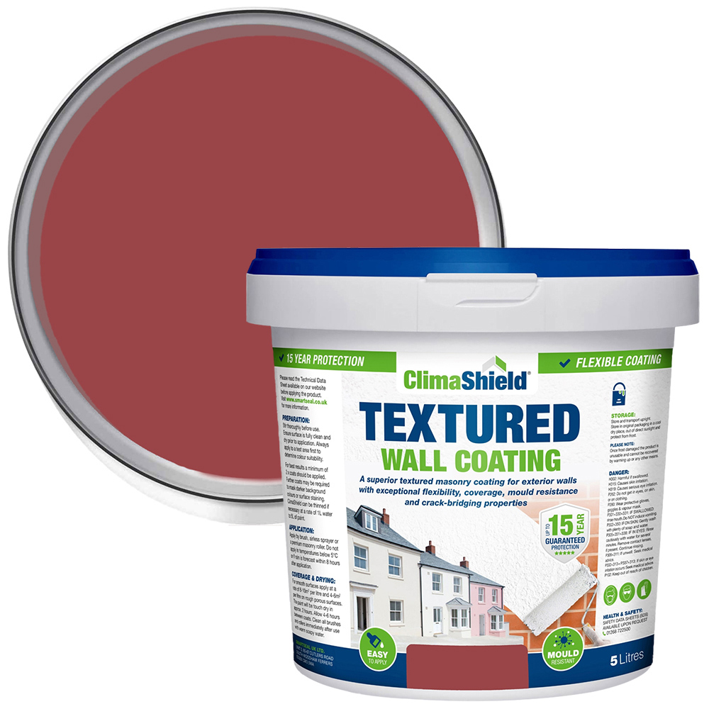 Smartseal Brick Red Textured Wall Coating 5L Image 1