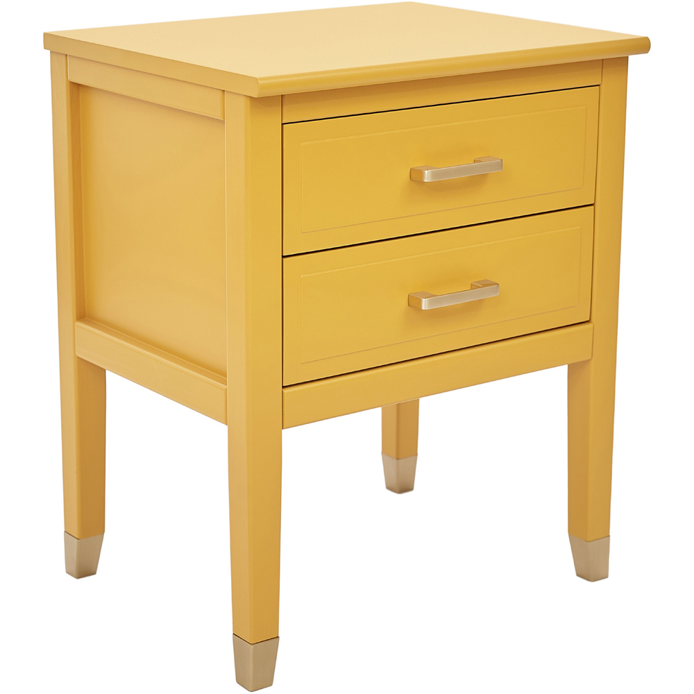 Palazzi 2 Drawer Mustard Bedside Table Image 4