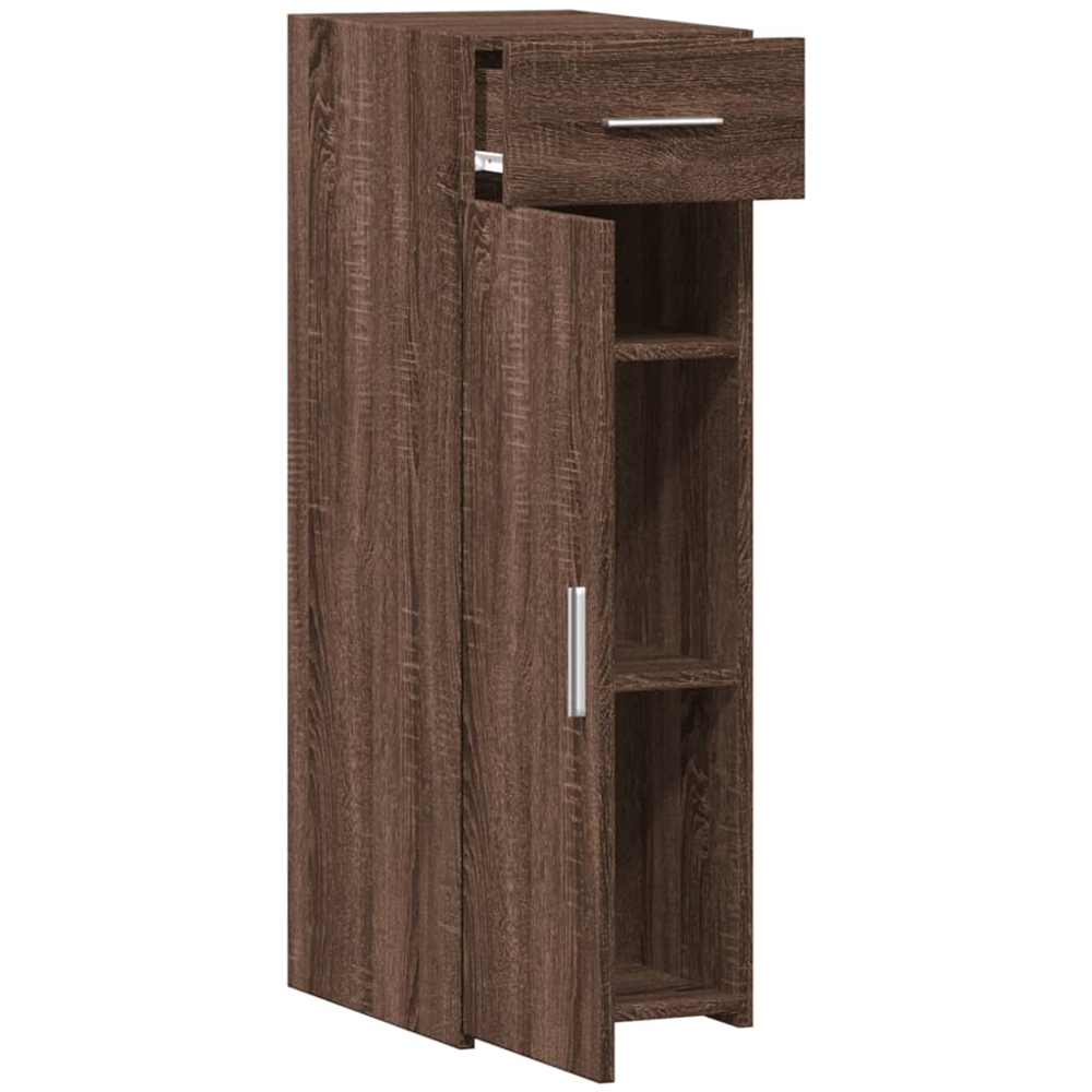 vidaXL Single Door Single Drawer Brown Oak Sideboard Image 5