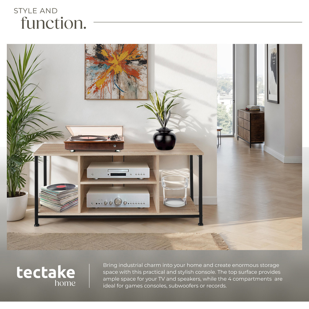 Tectake 4 Shelf Sonoma Oak TV Stand Image 5