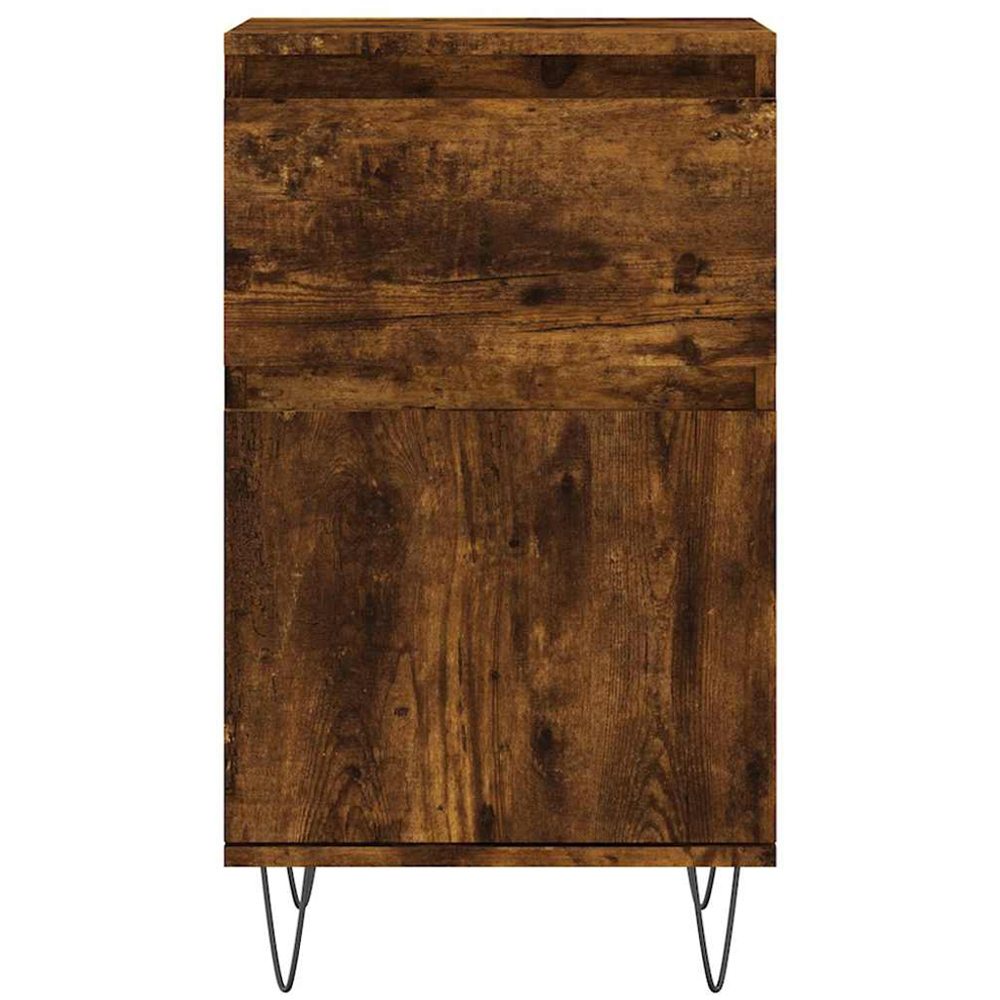 vidaXL Single Door Single Drawer Smoked Oak Sideboard Image 5