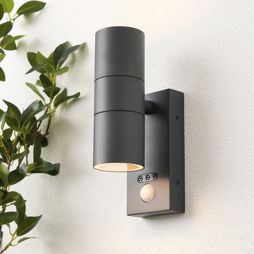Zink Luna 2 Light Anthracite Up and Down Wall Light with PIR Sensor Image 6