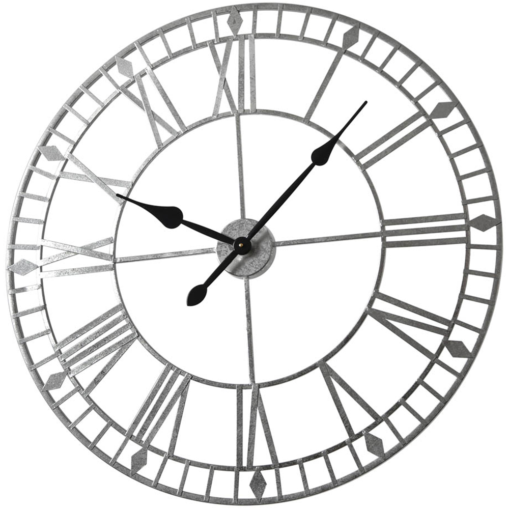 EOS Silver Foiled Skeleton Wall Clock with Roman Numerals 80cm Image 3