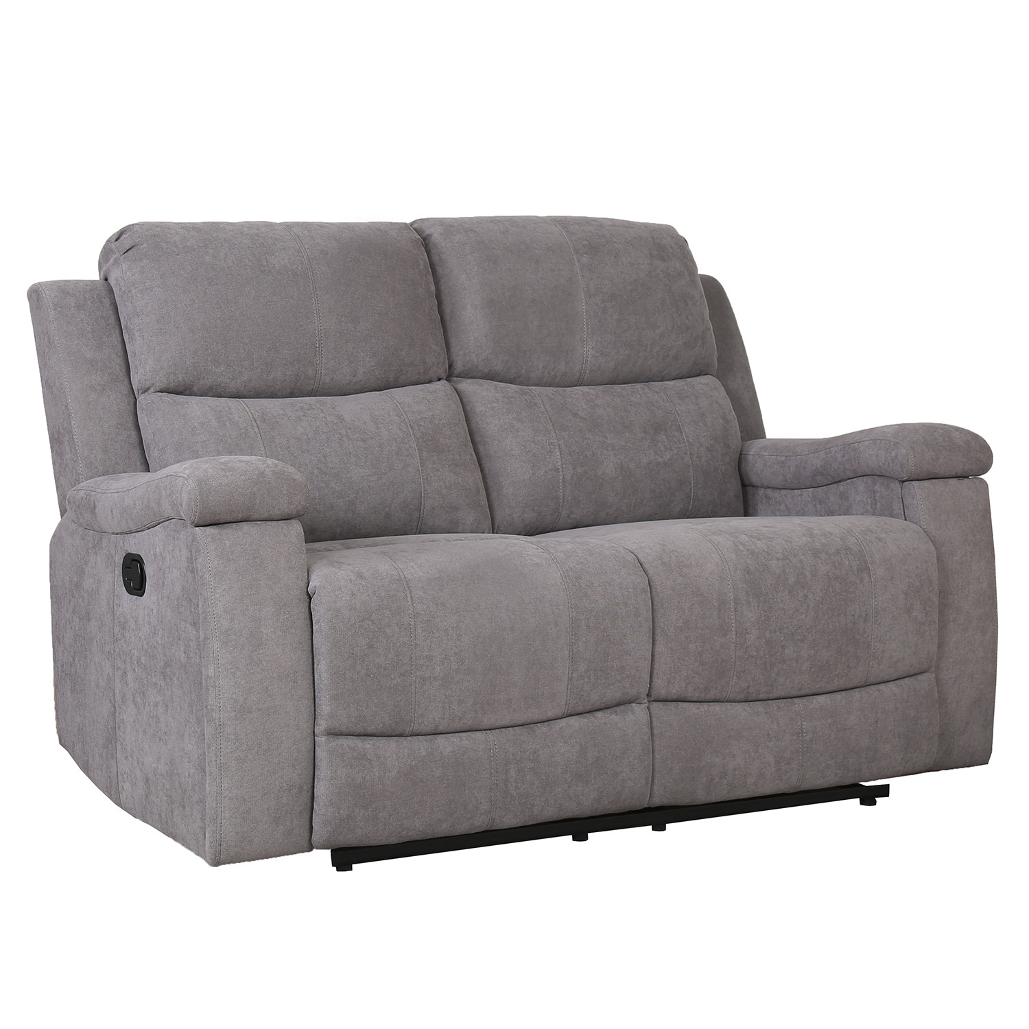 Ledbury 2 Seater Grey Fabric Manual Recliner Sofa Image 2