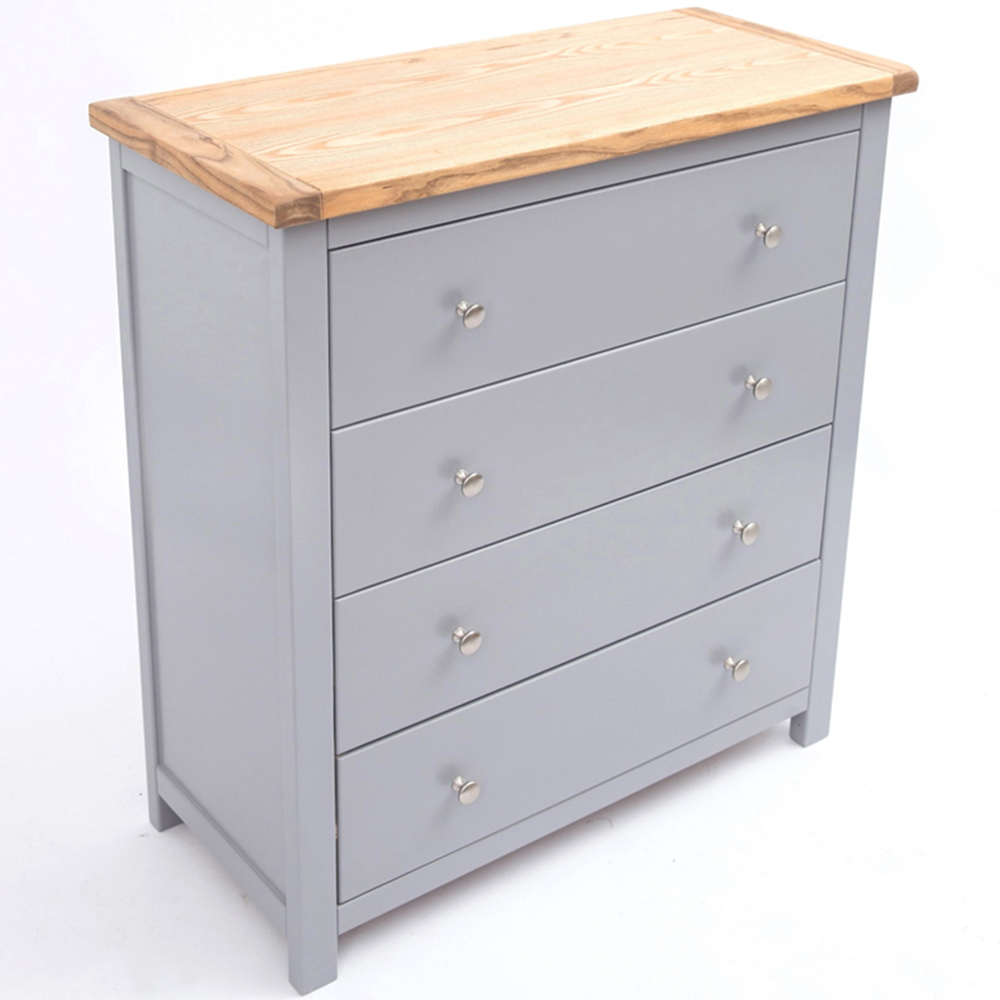 Mirano 4 Drawer Grey Chest of Drawers with Chrome Knob and Legs Image 4