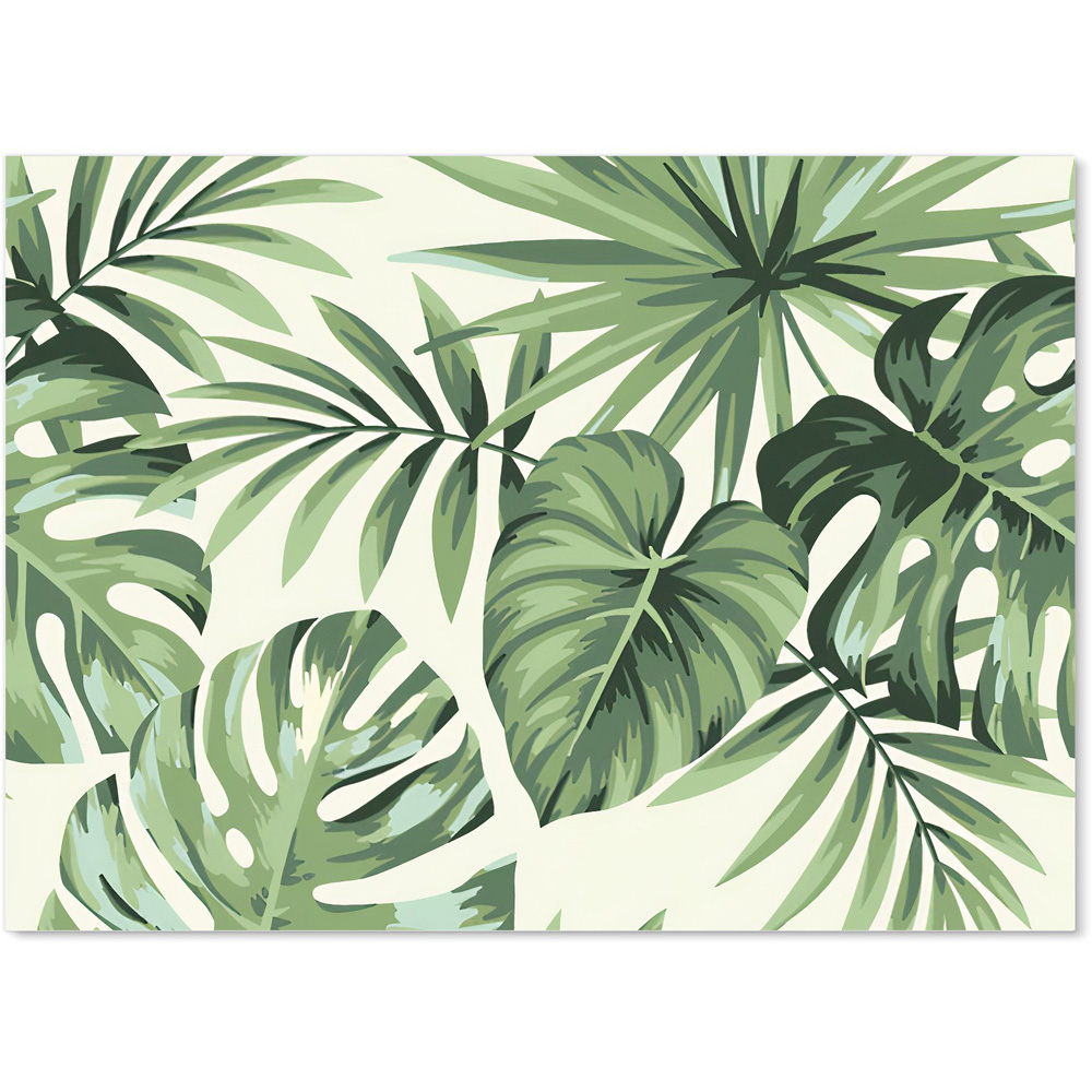 Warren Reed Designer Exotic Palm Leaves Glass Kitchen Splashback 65 x 90cm Image 2