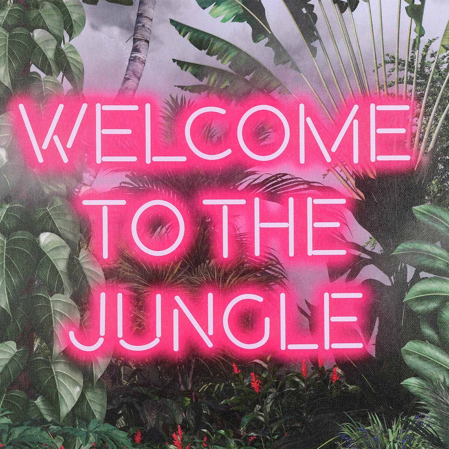 Welcome To The Jungle Neon Canvas - Pink Image 2