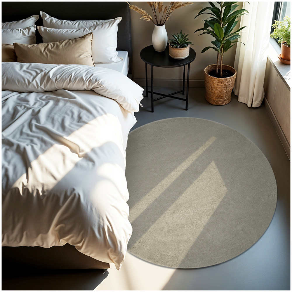 tectake Zonelle Sand Short Pile Ultra Soft Rug 120 x 120cm Image 2