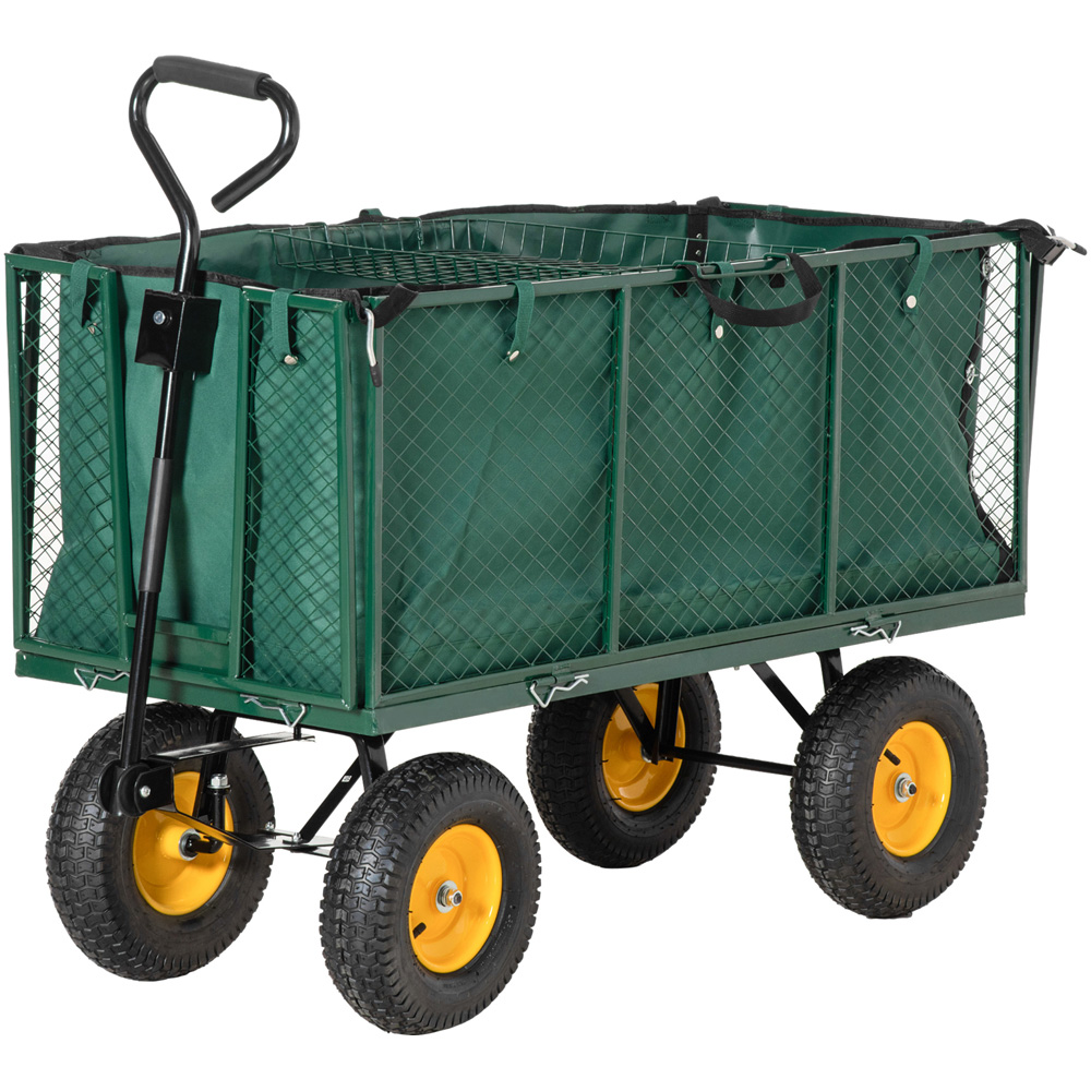 Outsunny Green Garden Trolley Cart Image 1