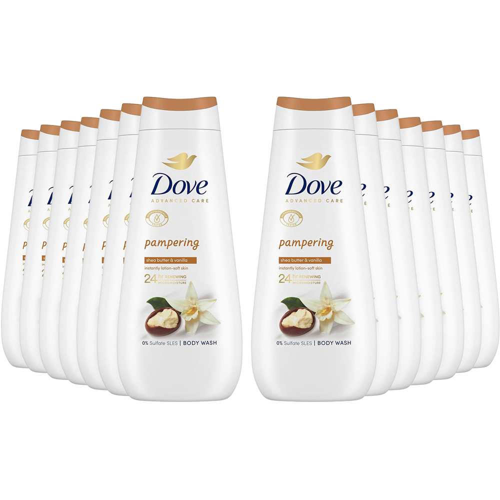 Dove Advanced Care Pampering Body Wash 400ml 14 Pack Image 1