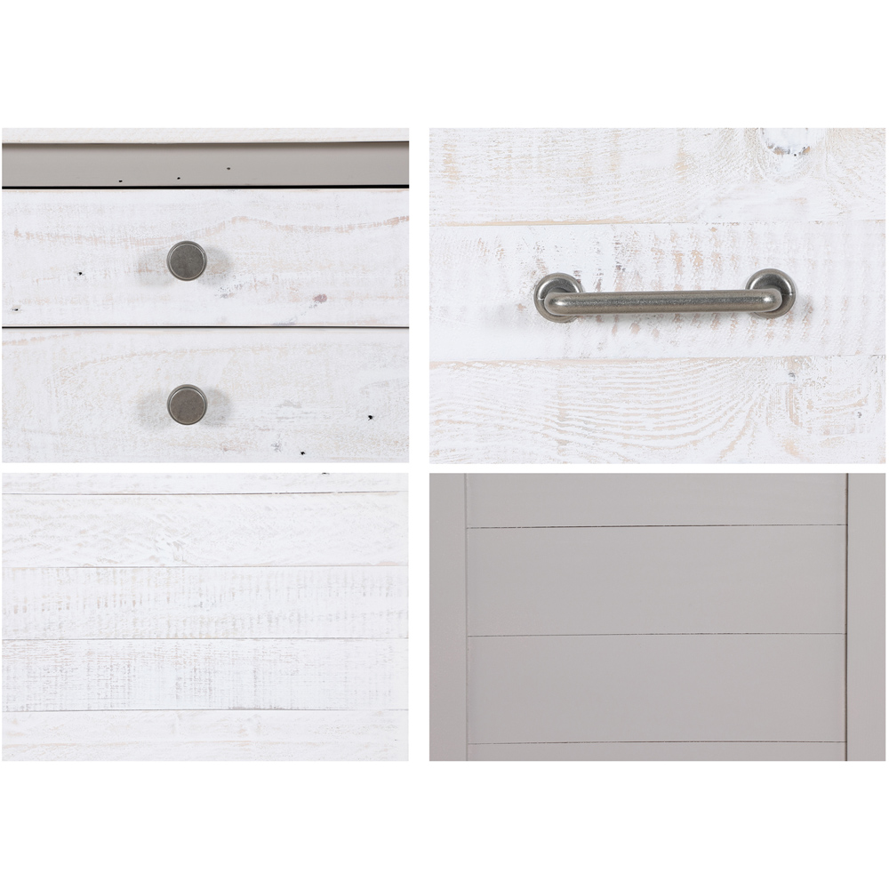 Baumhaus Greystone 3 Door 4 Drawer White Sideboard Image 4