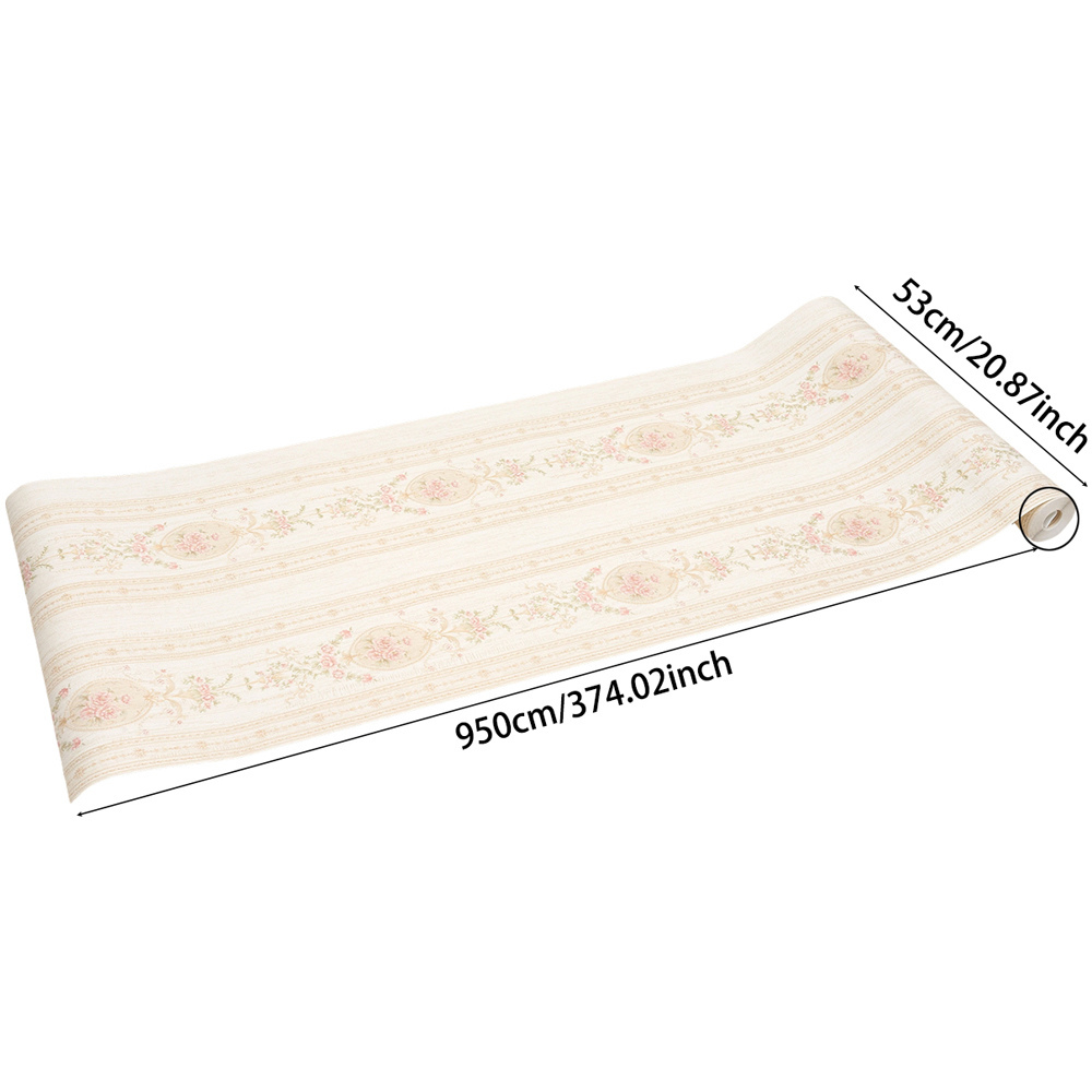 Living and Home Damask Pattern 3D Embossed Light Beige Non-Pasted Non-Woven Vintage Wallpaper Image 8
