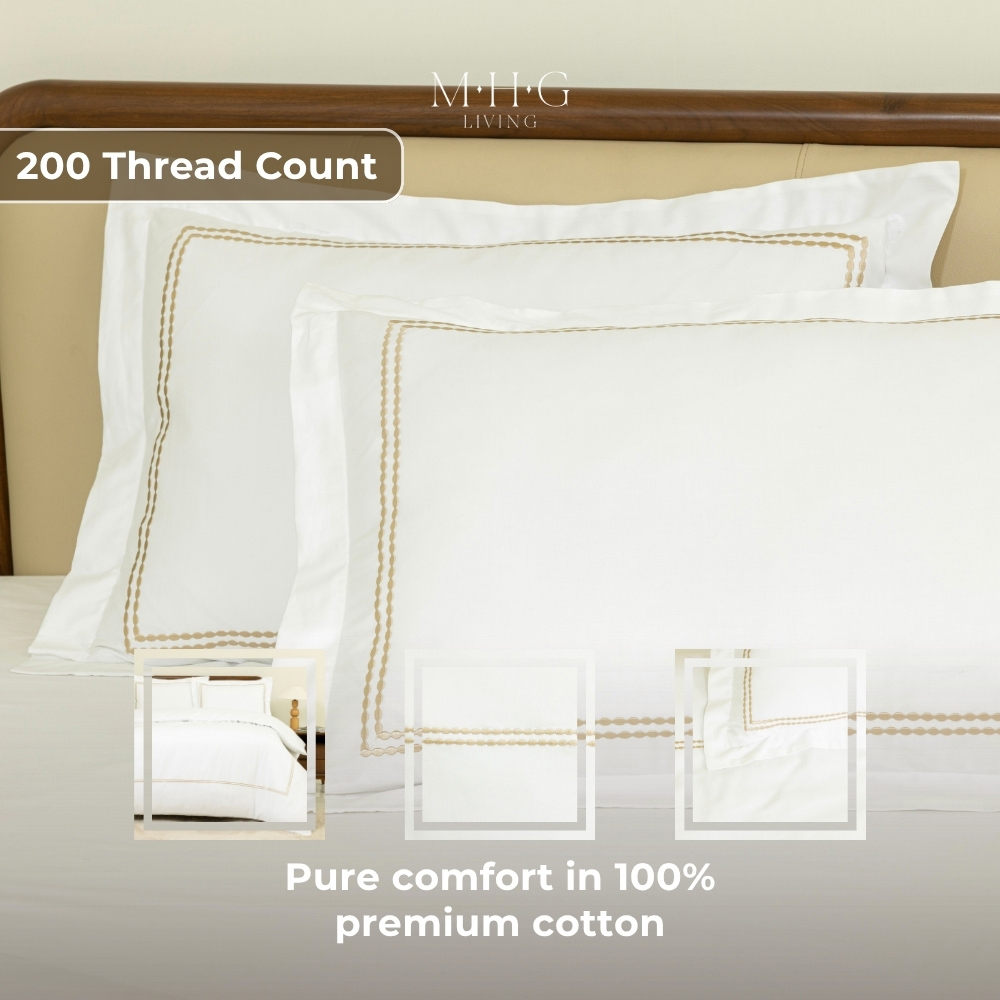 MHG Living King Size Kensington Gold 200 Thread Count Duvet Cover Set Image 3