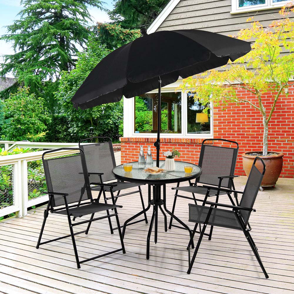 Costway 4 Seater Grey Patio Dining Set Image 4