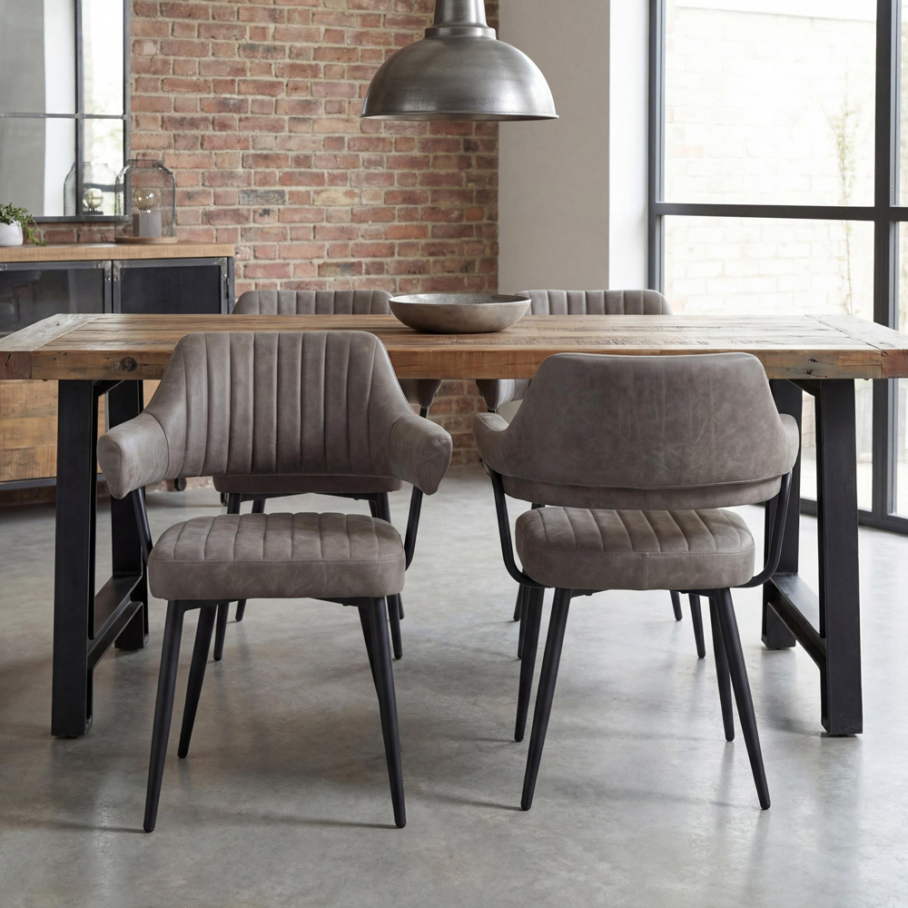 Portland Axton Grey Faux Leather Dining Chair Image 5