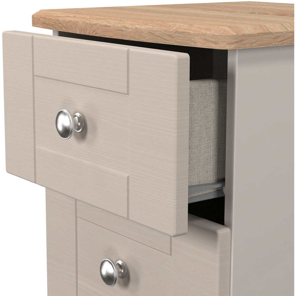 Crowndale Sussex 3 Drawer Kashmir Ash and Bardolino Oak Bedside Cabinet Ready Assembled Image 5
