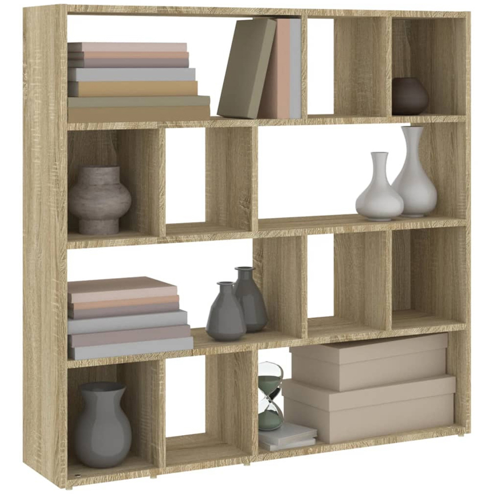 vidaXL 12 Shelf Sonoma Oak Bookcase Image 3