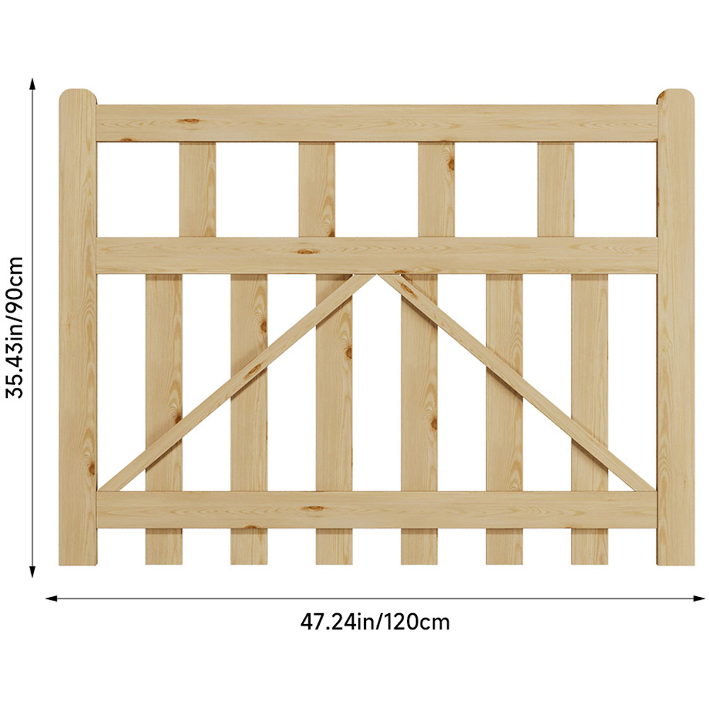 Outdoor Triangular Support Wooden Nature Garden Fence Door, 90 x 120 x 2.5cm Image 8