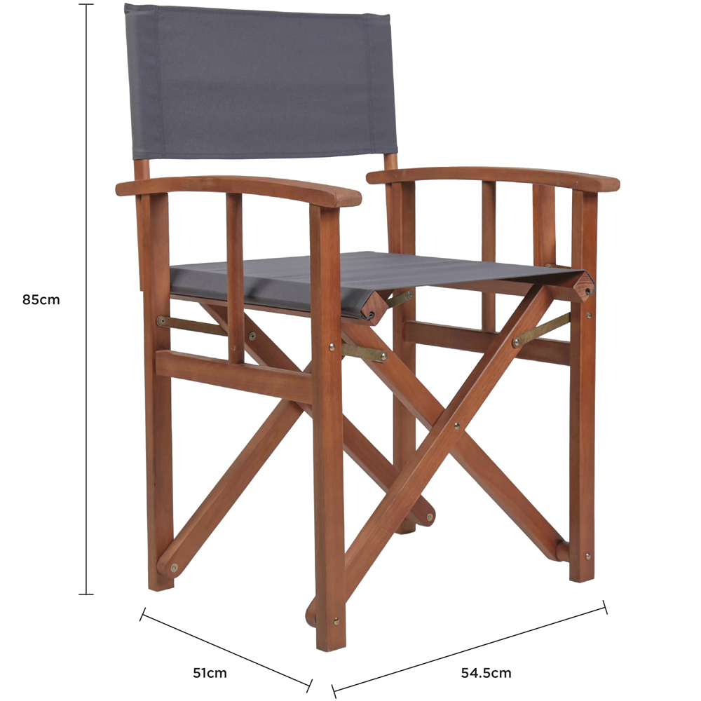 Charles Bentley Set of 2 Grey Directors Chair Image 9