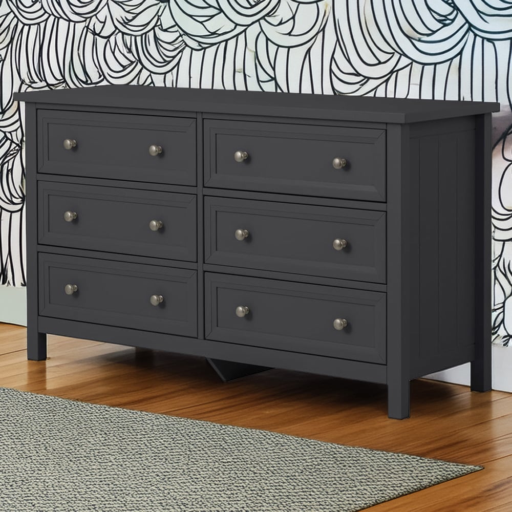Julian Bowen Maine 6 Drawer Anthracite Wide Chest of Drawers Image 1
