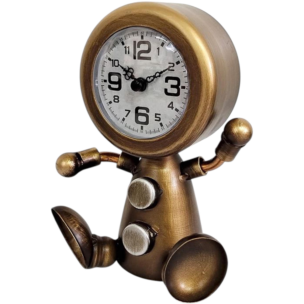 Acacia Home Golden Table Clock with Sitting Body 19cm Image 1