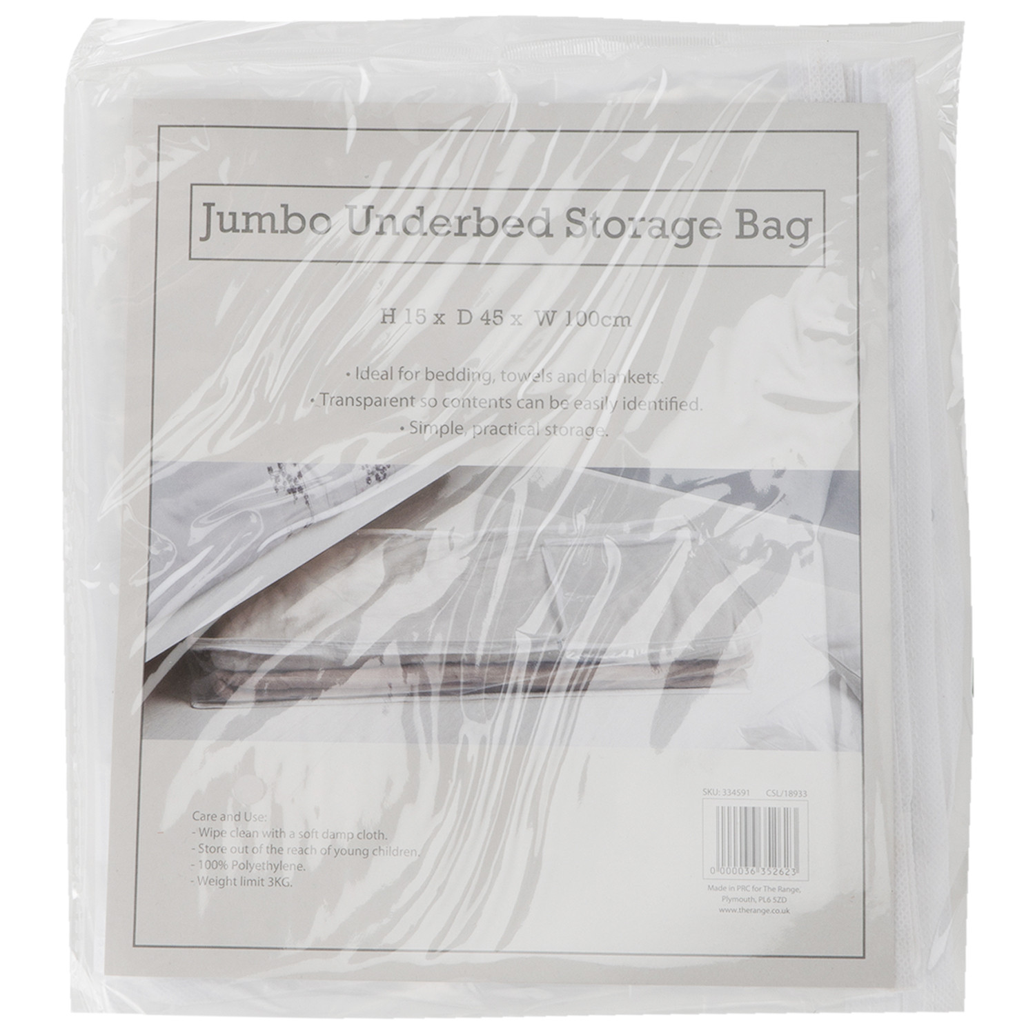 Jumbo Rectangular Plastic Underbed Storage Bag Image 2