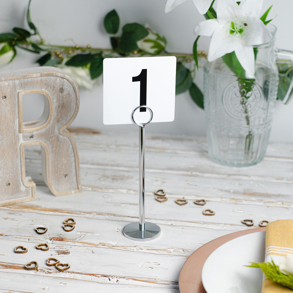 Argon Tableware Silver Stainless Steel Table Number Holder 46cm 25 Pack Image 3