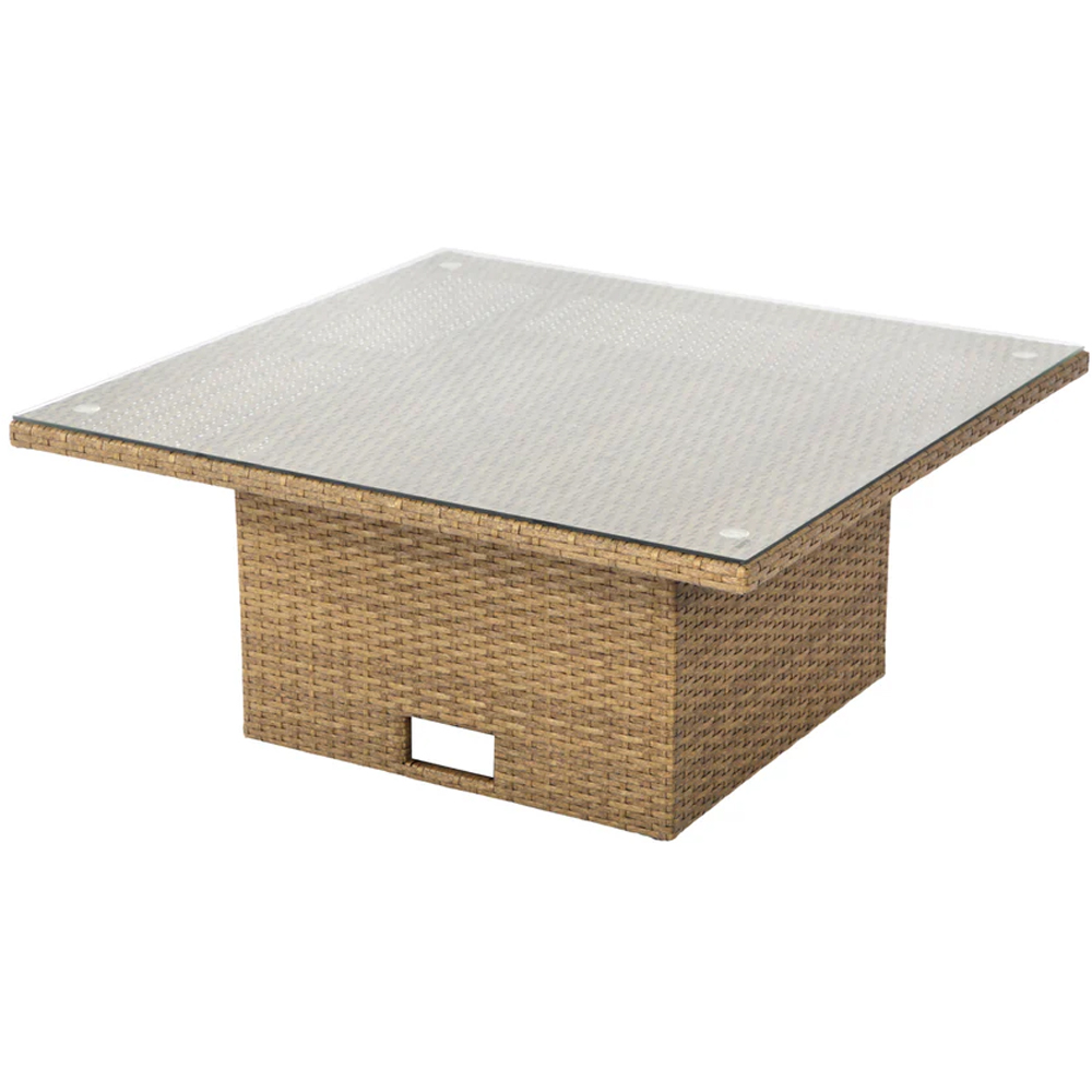 HGD St. Tropez 6 Seater Brown and Grey Garden Corner Sofa with Rising Table Image 3