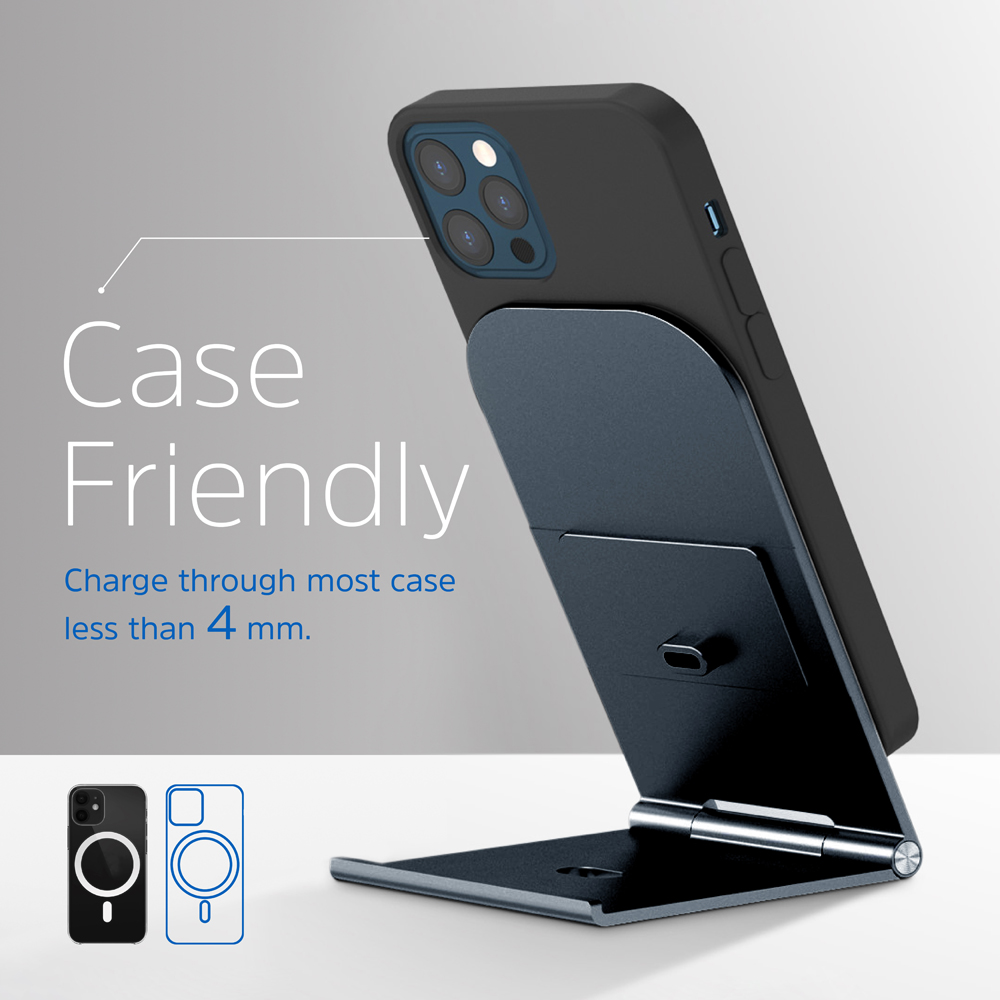 Energizer Black Aluminium Foldable QI Wireless Charging Stand 15W Image 4