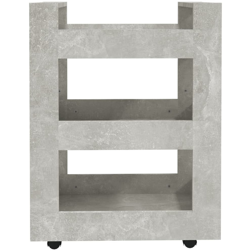 vidaXL 3 Shelf Concrete Grey Kitchen Trolley Image 5